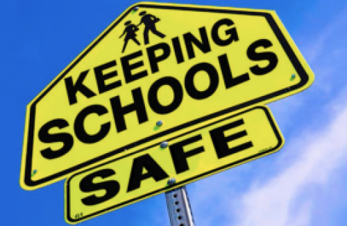 Keeping schools Safe road sign